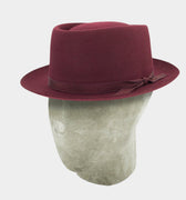 Burgundy Pork Pie Trilby