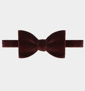 Burgundy Silk Velvet Bow Tie