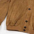 Camel Real Leather Suede Deck Bomber Jacket