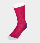 Cerise Cotton Socks with Contrast Heel & Toe