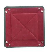 Dark Green Calf Leather with Burgundy Suede Travel Tray