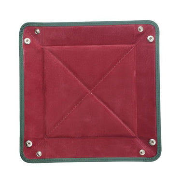 Dark Green Calf Leather with Burgundy Suede Travel Tray