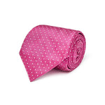 Fuchsia With White Small Spot Woven Silk Tie