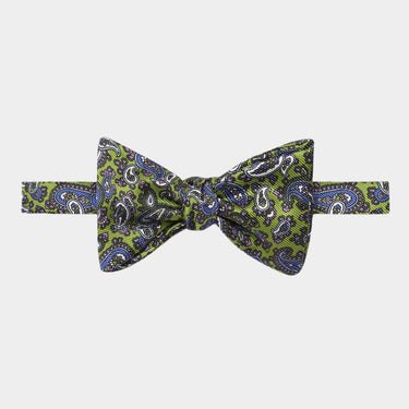 Green Paisley Silk Handmade Bow Tie