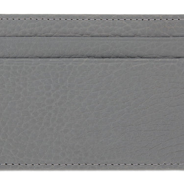 Grey Calf Leather Double Sided Card Holder