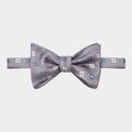 Grey Floral Silk Handmade Bow Tie