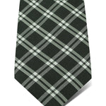 Grey Woven Silk Tie with White Large Check