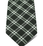 Grey Woven Silk Tie with White Large Check