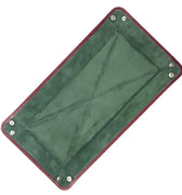 Large Burgundy With Dark Green Suede Tidy Tray