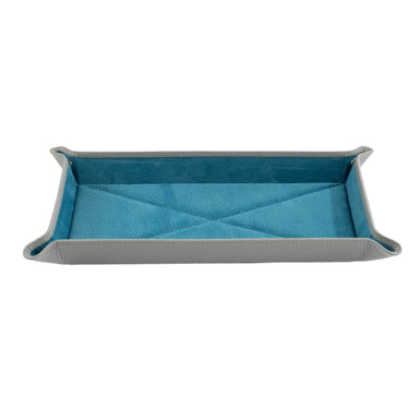 Large Light Grey With Colbolt Suede Tidy Tray