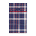 Large Red & Blue Check Cotton Gown With Red Piping