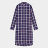 Large Red & Blue Check Cotton Nightshirt With Red Piping