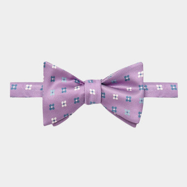 Lilac Floral Silk Handmade Bow Tie