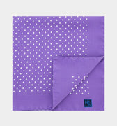 Lilac Silk Handkerchief with White Medium Spots