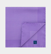 Lilac Silk Handkerchief with White Pin Spots