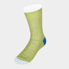 Lime Green Cotton Socks with Contrast Heel & Toe