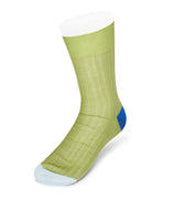 Lime Green Cotton Socks with Contrast Heel & Toe