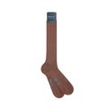 Long Plain Brown Cotton Socks