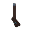 Long Plain Brown Cotton Socks