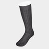 Long Plain Dark Grey Cotton Socks