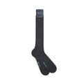 Long Plain Dark Grey Cotton Socks