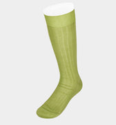 Long Plain Light Green Cotton Socks