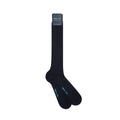 Long Plain Navy Cotton Socks