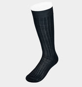 Long Plain Navy Cotton Socks