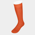 Long Plain Orange Cotton Socks