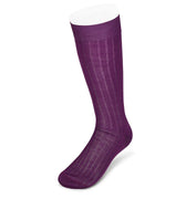 Long Plain Purple Cotton Socks