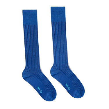 Long Plain Royal Cotton Socks