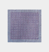 Navy & Purple Spot Silk & Wool Handkerchief