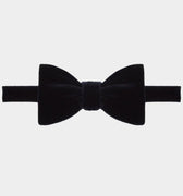 Navy Silk Velvet Bow Tie