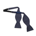 Navy, Silver & Grey Chain Links Silk Handmade Bow Tie