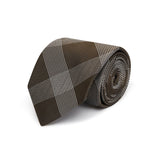 Olive with White Check Woven Silk Tie