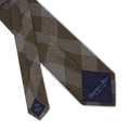 Olive with White Check Woven Silk Tie