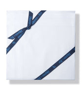 One Dozen White on White Satin Cotton Handkerchiefs with White Satin