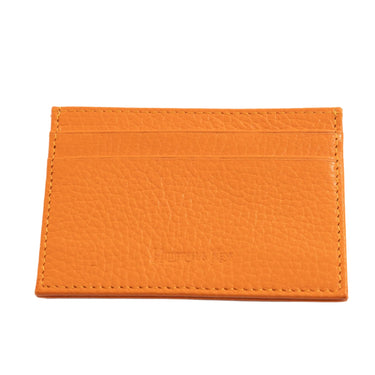 Orange Calf Leather Single Sided Card Holder