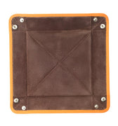 Orange Calf Leather with Brown Suede Travel Tray