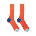 Orange Cotton Socks with Contrast Heel & Toe