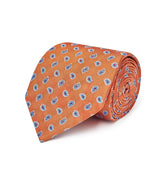 Orange Paisley Bean Woven Silk Ties