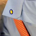 Orange Printed Silk Tie with White Medium Spots