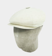 Plain Cream Linen Gatsby Cap