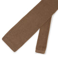 Plain Taupe Knitted Silk Tie