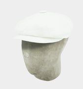 Plain White Linen Gatsby Cap