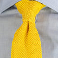 Plain Yellow Knitted Silk Tie