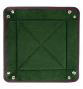 Purple Calf Leather with Dark Green Suede Travel Tray