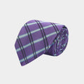 Purple Large Overchecked Woven Silk Tie