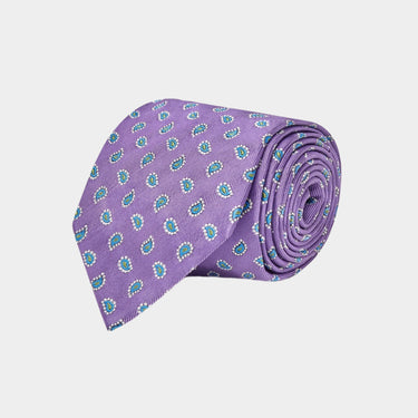 Purple Paisley Bean Woven Silk Ties