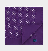 Purple Silk Handkerchief with White Medium Spots